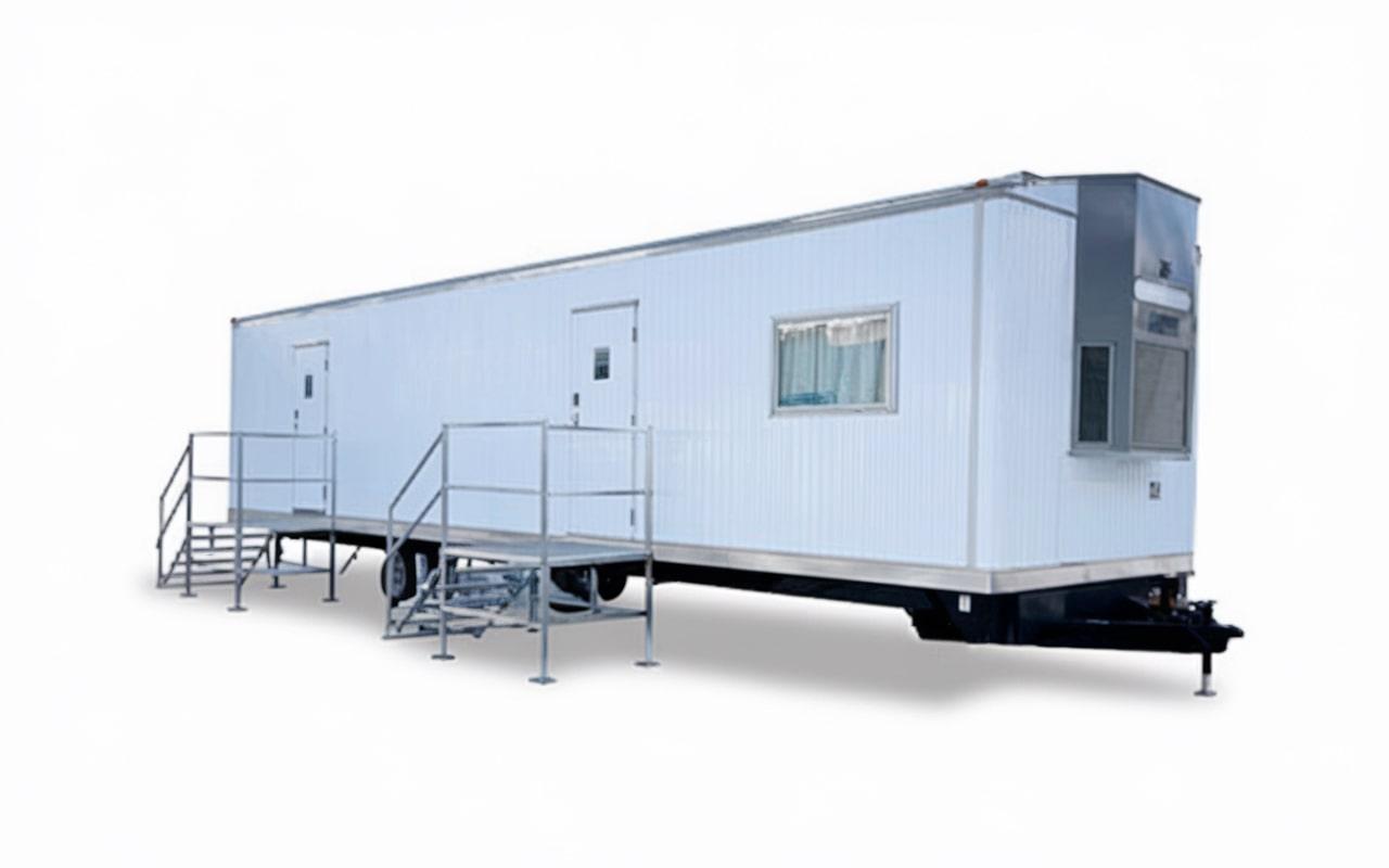 our office trailers come with safety features such as fire extinguishers and emergency exits